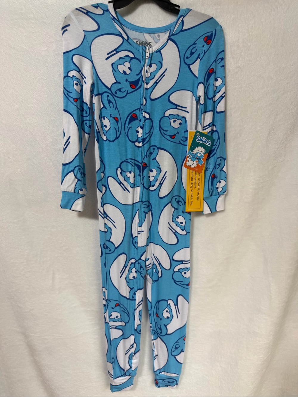 Blue Kids One-Piece Zipper Pajamas